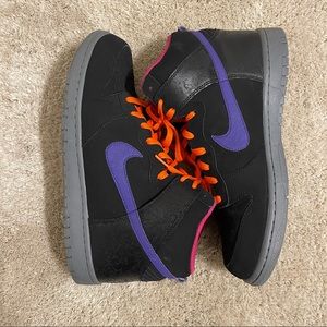 Nike Dunk High Black/Court Purple-Electric Orange